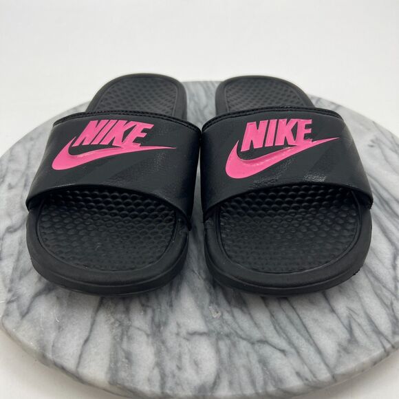 Nike Benassi JDI Slides Womens 7 Black Slip On Open Toe Post-Workout Sandals - Picture 6 of 11